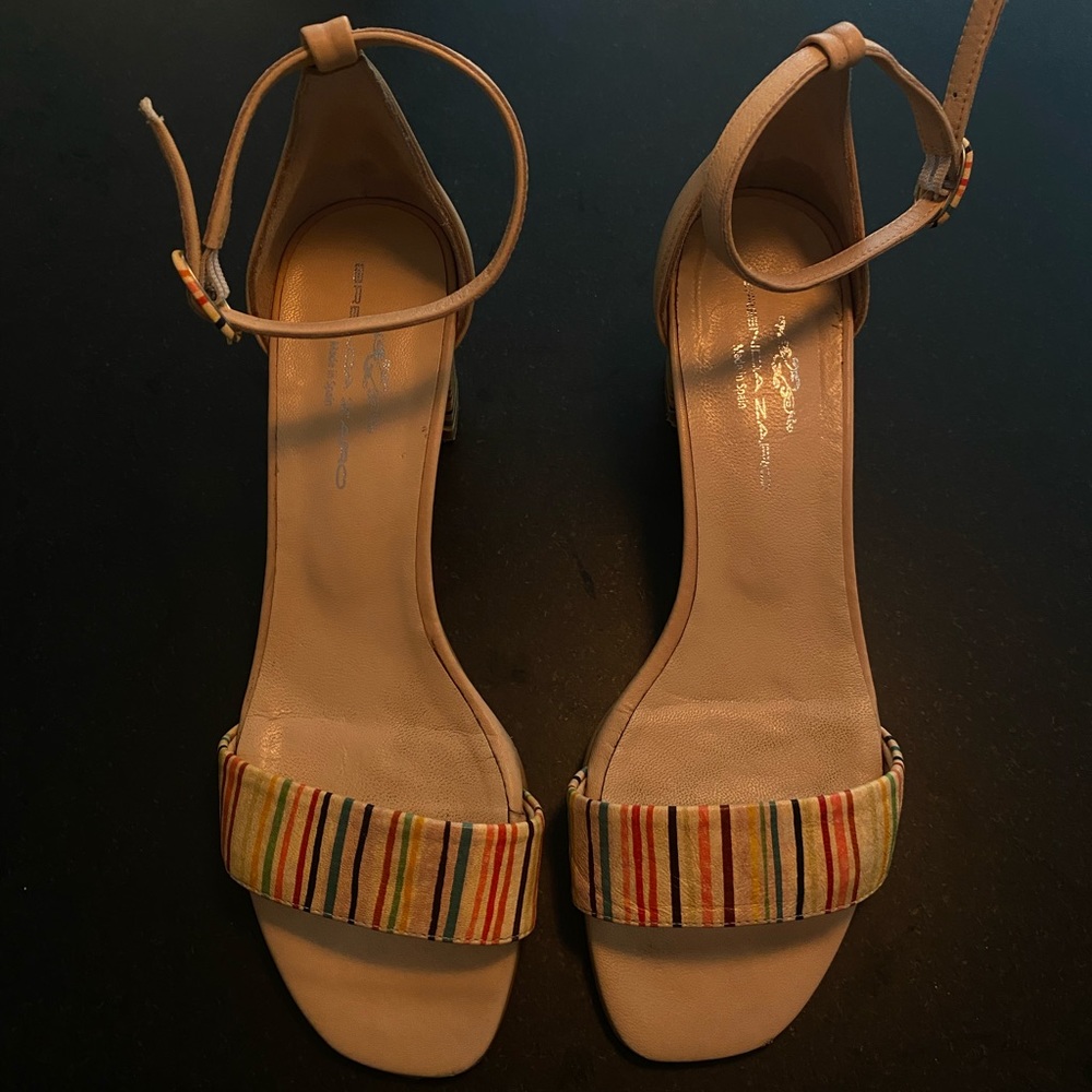 Multicolored leather sandal